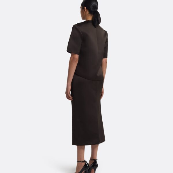 Grainee Skirt In Peat Brown by Safiyaa ‚Äì luxury skirts in Brown available at Coveti