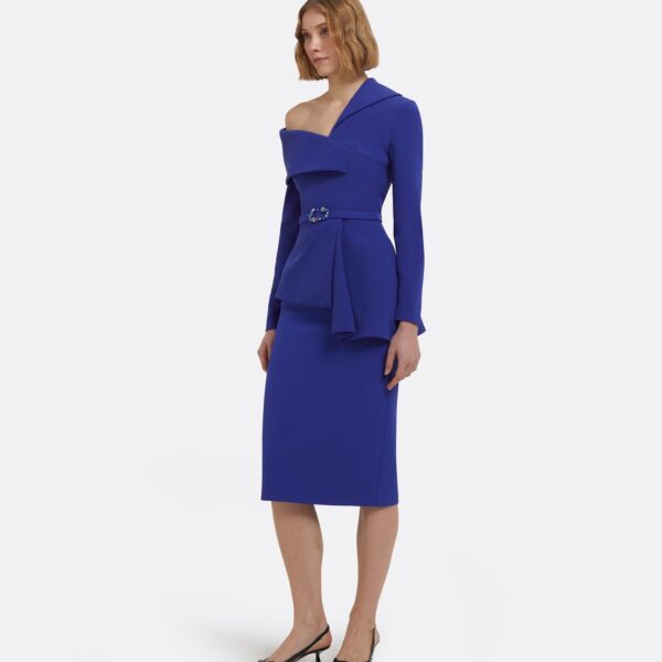 Hokoku Skiathos Blue Skirt by Safiyaa ‚Äì luxury skirts in Blue available at Coveti