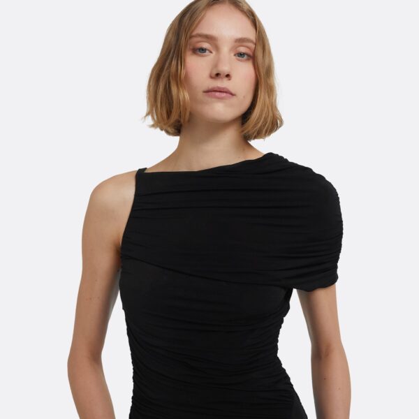 Ioni Midi Dress In Black by Safiyaa ‚Äì luxury dresses in Black available at Coveti