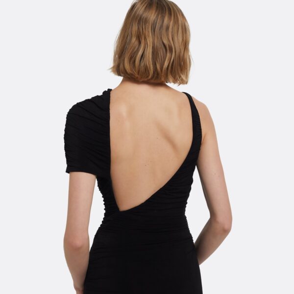 Ioni Midi Dress In Black by Safiyaa ‚Äì luxury dresses in Black available at Coveti
