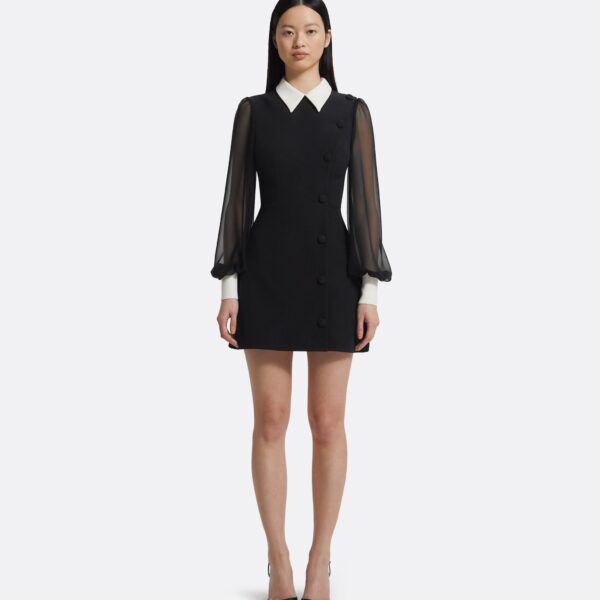 Karena Short Dress In Ivory On Black by Safiyaa ‚Äì luxury dresses in Black available at Coveti