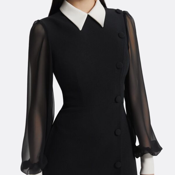 Karena Short Dress In Ivory On Black by Safiyaa ‚Äì luxury dresses in Black available at Coveti
