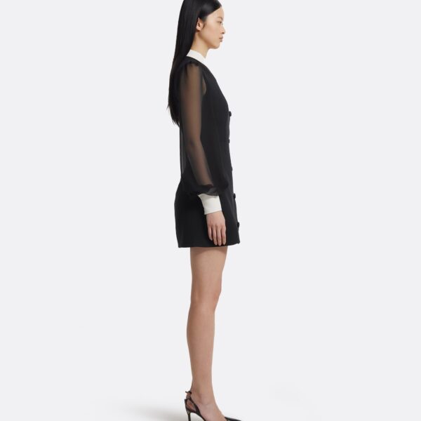Karena Short Dress In Ivory On Black by Safiyaa ‚Äì luxury dresses in Black available at Coveti