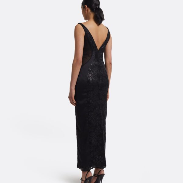 Kaya Midi Dress In Black by Safiyaa ‚Äì luxury dresses in Black available at Coveti