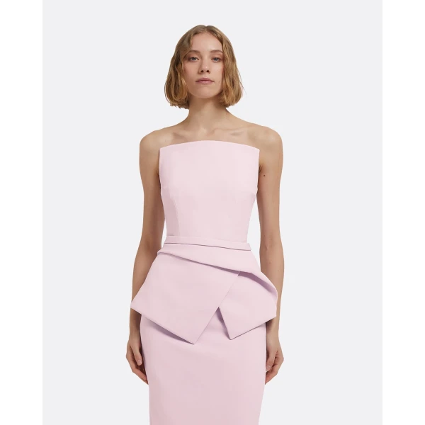 Kendall Top In Lilac Snow by Safiyaa ‚Äì luxury tops in Pink available at Coveti