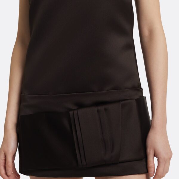 Kimora Short Dress In Peat Brown by Safiyaa ‚Äì luxury dresses in Brown available at Coveti