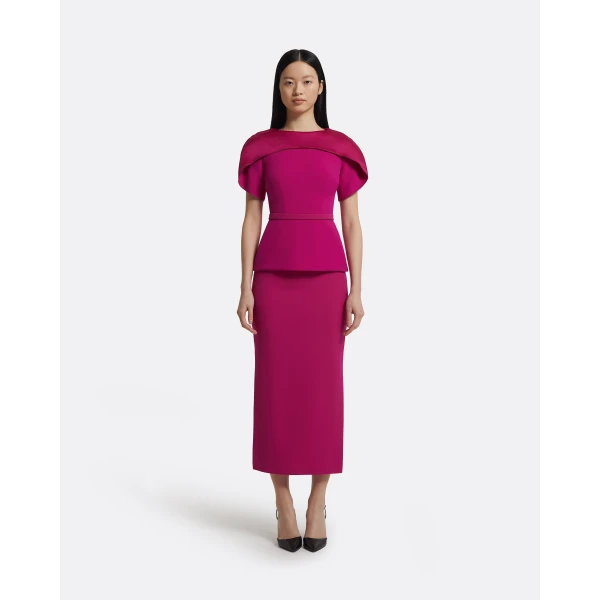 Safiyaa Kyoto Skirt In Fuchsia, view 2