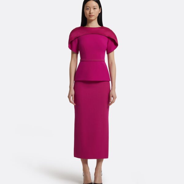 Kyoto Skirt In Fuchsia by Safiyaa ‚Äì luxury skirts in Pink available at Coveti