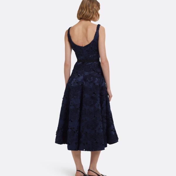 Marnie Midi Dress In Black And Navy by Safiyaa ‚Äì luxury dresses in Blue available at Coveti