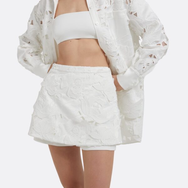 Matilda Skirt In Ivory by Safiyaa ‚Äì luxury skirts in Ivory available at Coveti