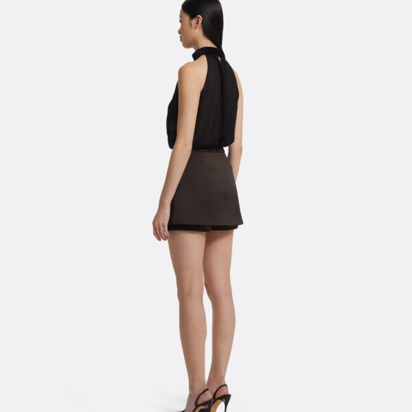 Matilda Skirt In Peat Brown by Safiyaa ‚Äì luxury skirts in Brown available at Coveti