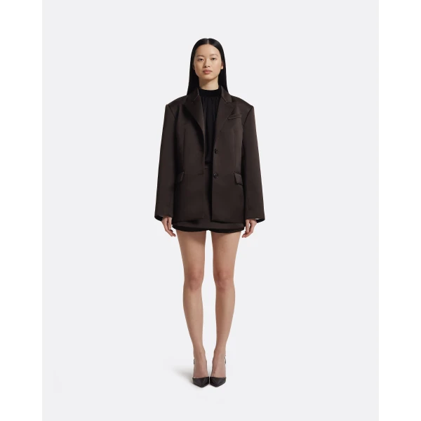 Safiyaa Maurissa Jacket In Peat Brown, view 3