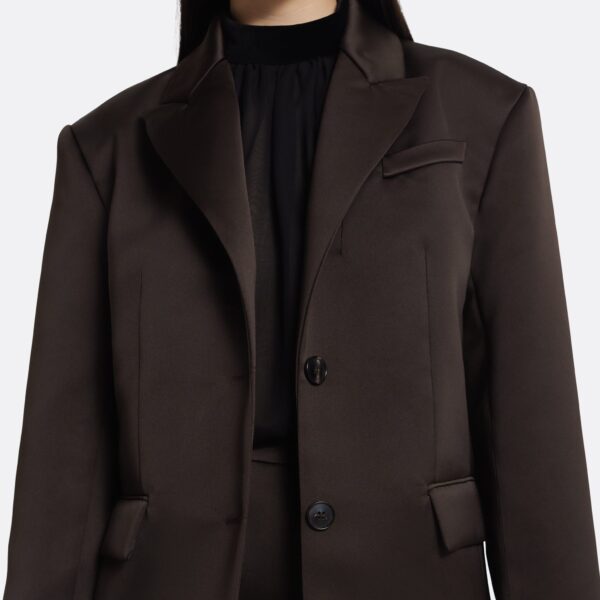 Maurissa Jacket In Peat Brown by Safiyaa ‚Äì luxury jackets in Brown available at Coveti