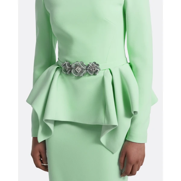 Safiyaa Midori Top In Brook Green With Silver, view 5