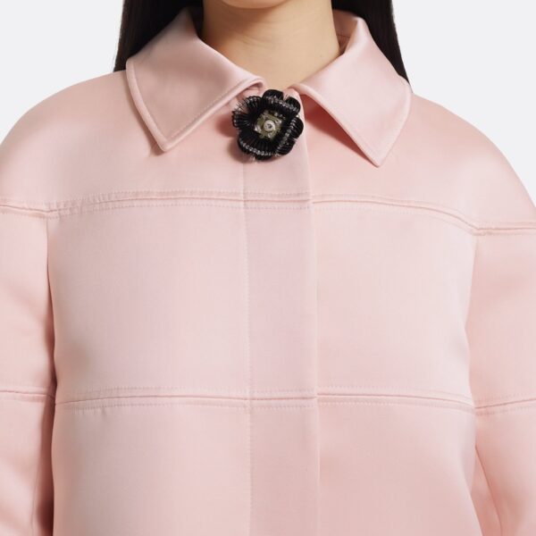 Mirai Jackets In Lotus Bloom With Black Pearl by Safiyaa ‚Äì luxury jackets in Pink available at Coveti