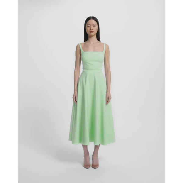 Miwa Skirt In Brook Green by Safiyaa ‚Äì luxury skirts in Green available at Coveti