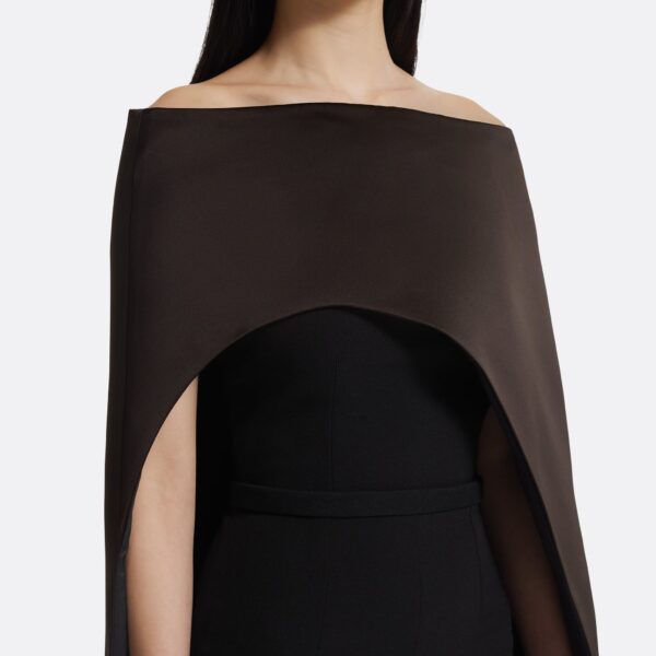 Myrine Jumpsuit & Maddox Harness In Peat Brown by Safiyaa ‚Äì luxury jumpsuit in Black available at Coveti