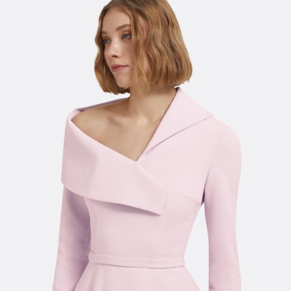 Odelle Midi Dress In Lilac Snow by Safiyaa ‚Äì luxury dresses in Pink available at Coveti