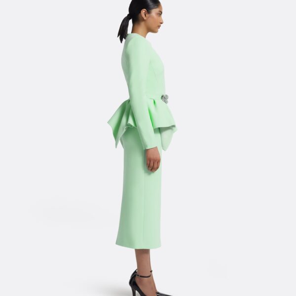 Pomona Skirt In Brook Green by Safiyaa ‚Äì luxury skirts in Green available at Coveti