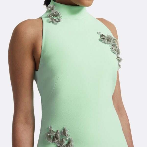 Priscilla Long Dress In Brook Green With Silver by Safiyaa ‚Äì luxury dresses in Green available at Coveti