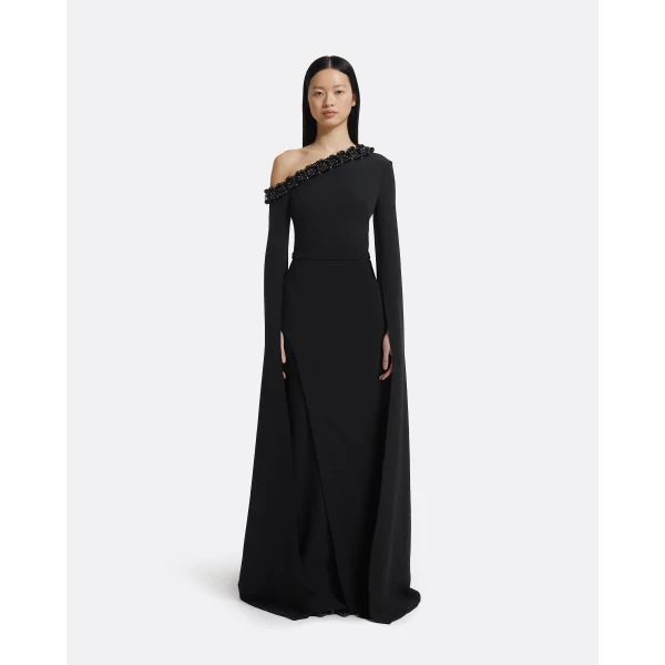 Safiyaa Rinna Long Dress In Black, view 2