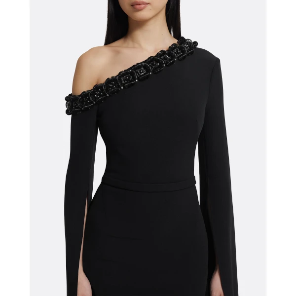 Safiyaa Rinna Long Dress In Black, view 4