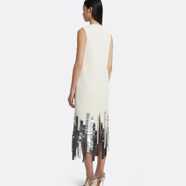 Ripa Midi Dress In Ivory With Silver by Safiyaa ‚Äì luxury dresses in Ivory available at Coveti