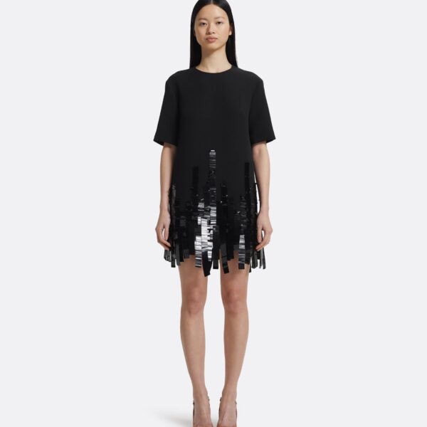 Ripley Short Dress In Black With Black by Safiyaa ‚Äì luxury dresses in Black available at Coveti
