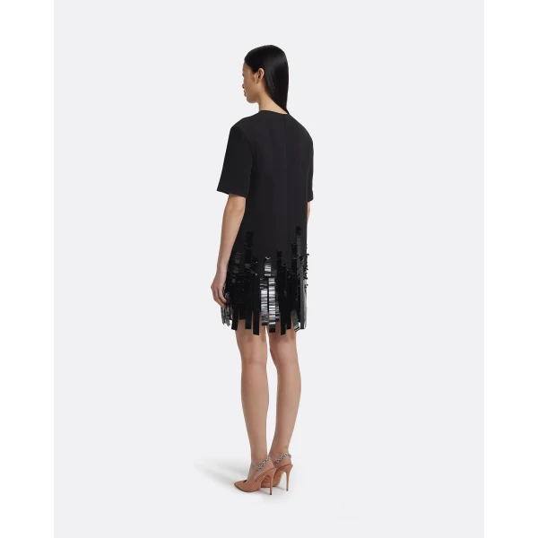Safiyaa Ripley Short Dress In Black With Black, view 3