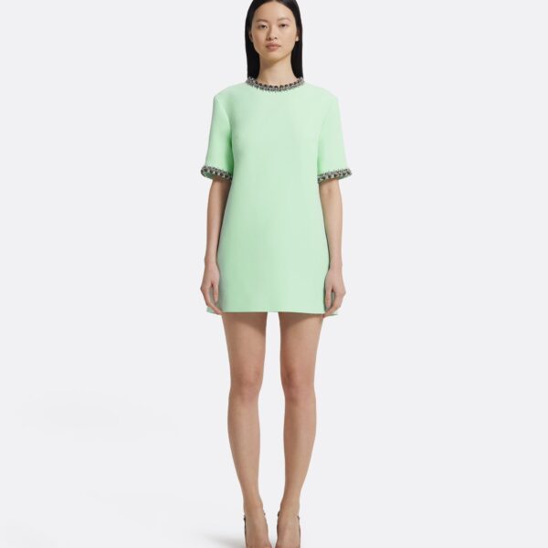 Ripley Short Dress In Brook Green With Gunmetal by Safiyaa ‚Äì luxury dresses in Green available at Coveti