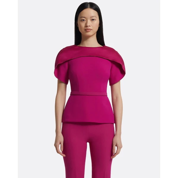 Runa Top In Fuchsia by Safiyaa ‚Äì luxury tops in Pink available at Coveti