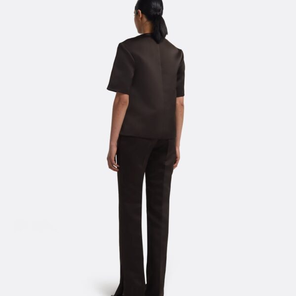 Sayuri Top In Peat Brown by Safiyaa ‚Äì luxury tops in Brown available at Coveti
