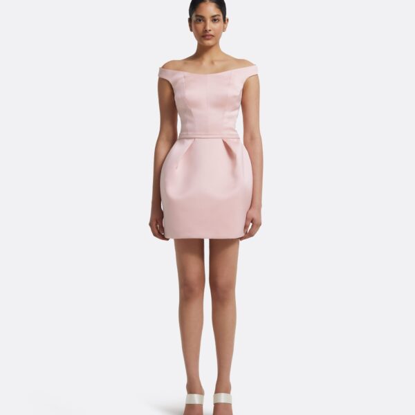 Senka Short Dress In Lotus Bloom by Safiyaa ‚Äì luxury dresses in Pink available at Coveti