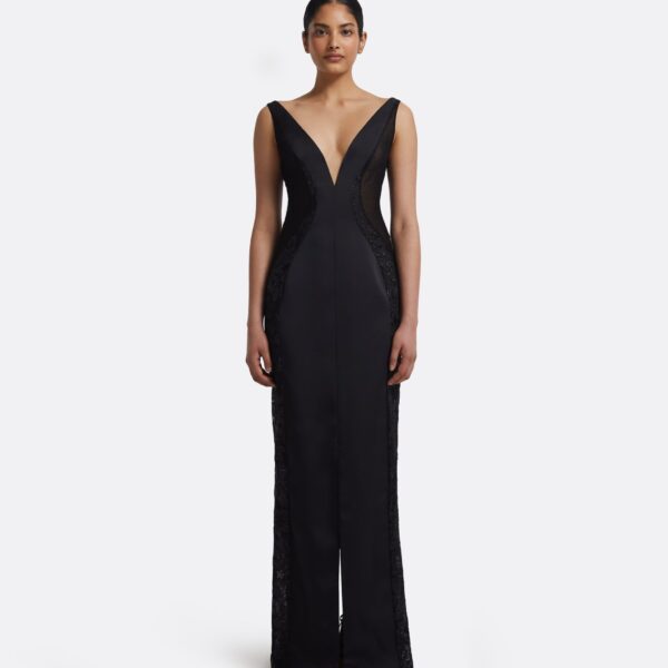 Shayla Long Dress In Black by Safiyaa ‚Äì luxury dresses in Black available at Coveti
