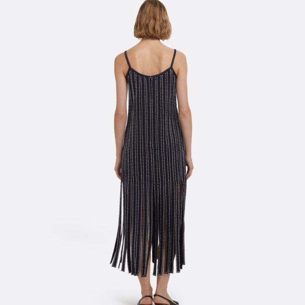 Suami Midi Dress In Midnight Navy With Crystal Embellishments by Safiyaa ‚Äì luxury dresses in Blue available at Coveti