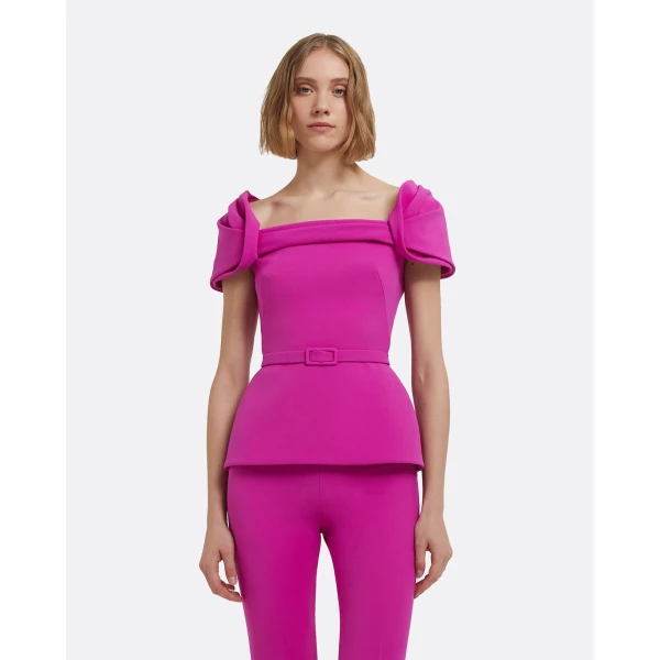 Thalia Top In Pompeii by Safiyaa ‚Äì luxury tops in Pink available at Coveti