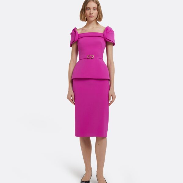 Thalia Top In Pompeii With Embellished Belt by Safiyaa ‚Äì luxury tops in Pink available at Coveti