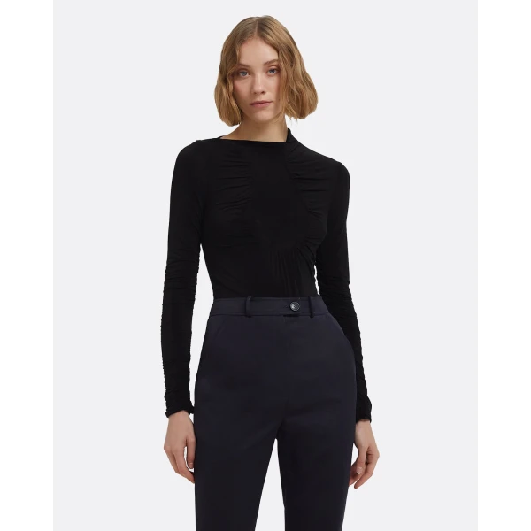 Tova Bodysuit In Black by Safiyaa ‚Äì luxury bodysuit in Black available at Coveti