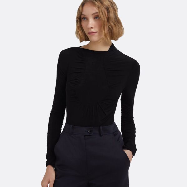 Tova Bodysuit In Black by Safiyaa ‚Äì luxury bodysuit in Black available at Coveti