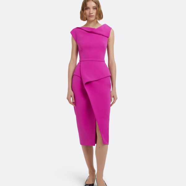 Yarrah Midi Dress In Pompeii by Safiyaa ‚Äì luxury dresses in Pink available at Coveti