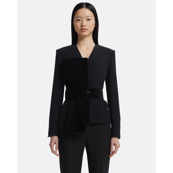 Yukari Jacket In Black by Safiyaa ‚Äì luxury jackets in Black available at Coveti
