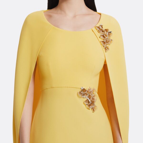 Yuna Long Dress In Aspen Gold With Gold by Safiyaa ‚Äì luxury dresses in Gold available at Coveti