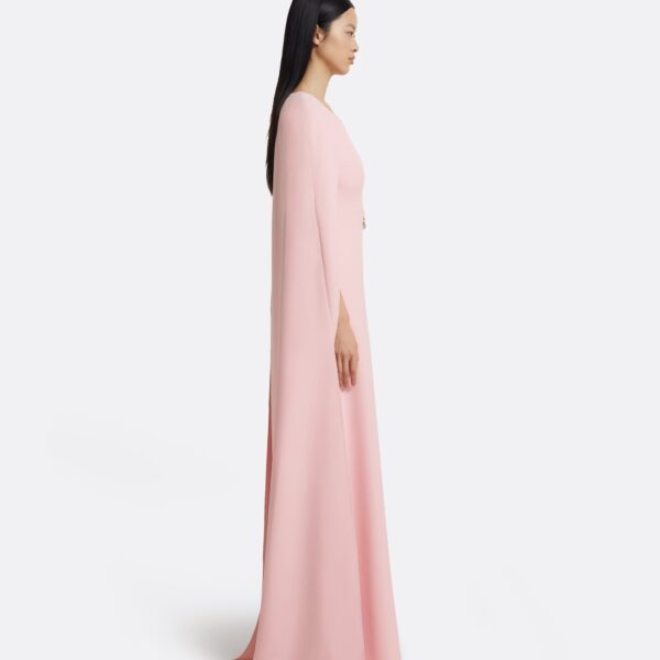 Yuna Long Dress In Lychee With Silver by Safiyaa ‚Äì luxury dresses in Pink available at Coveti
