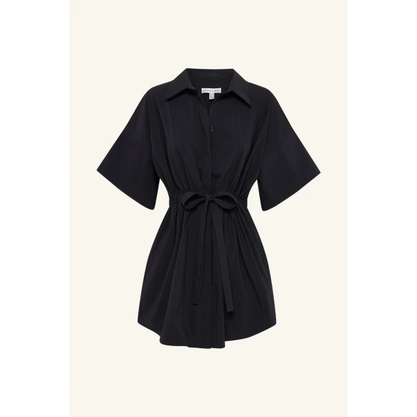 Campbell Short Sleeve Drawstring Shirt Dress - Image 8