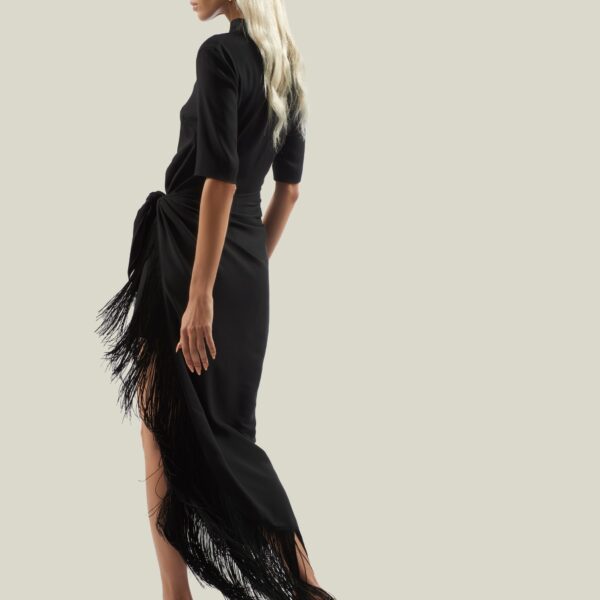 carpet Taller Marmo gown with feather detail – Coveti