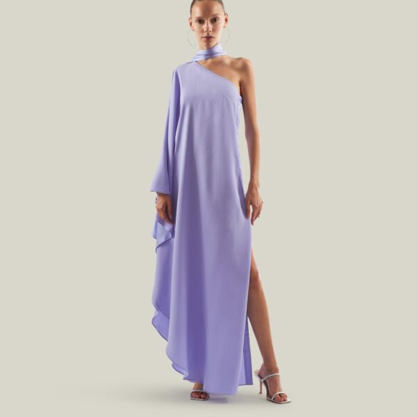 Luxury Taller Marmo dress in satin with feather trim – shop Coveti