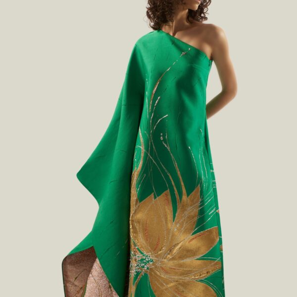 carpet Taller Marmo gown with feather detail – Coveti