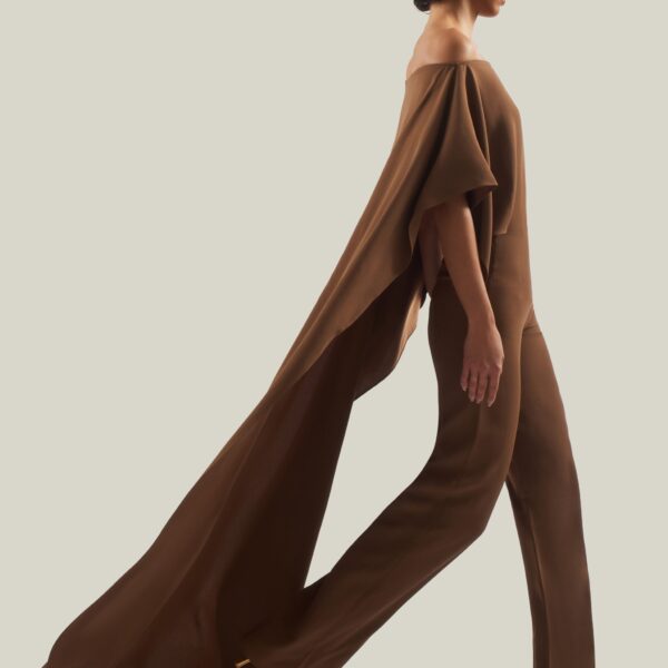 carpet Taller Marmo gown with feather detail – Coveti