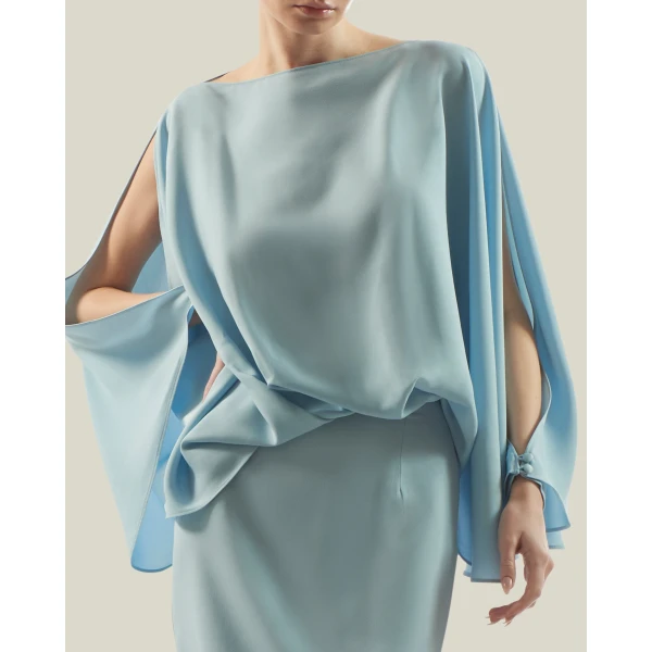 Taller Marmo La Maddalena Dress In Baby Blue, view 4