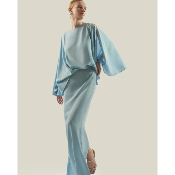 Taller Marmo La Maddalena Dress In Baby Blue, view 5